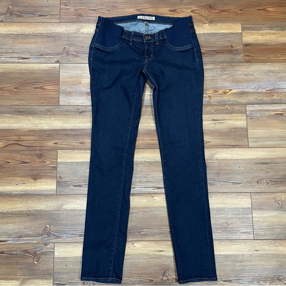 J Brand Maternity Pencil Leg Jeans Dark Mama J Size 29 Side Panel Under Bump